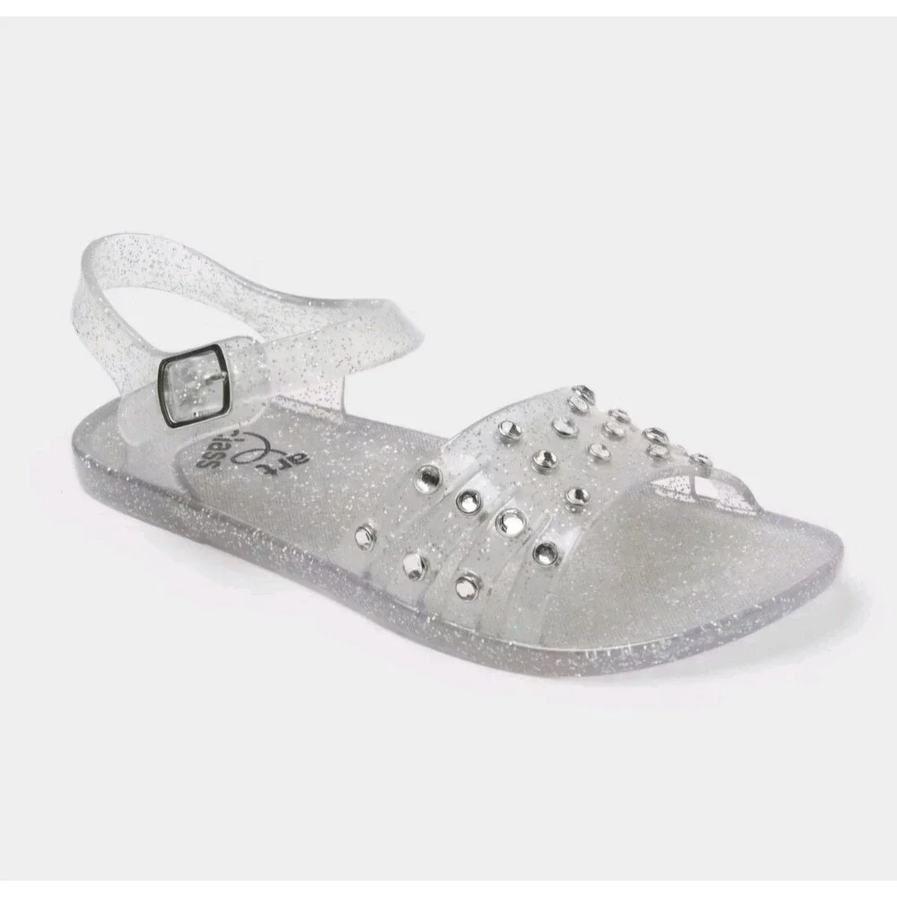 Art Class Kids' Alea Glitter Jelly Sandals Clear Size 3